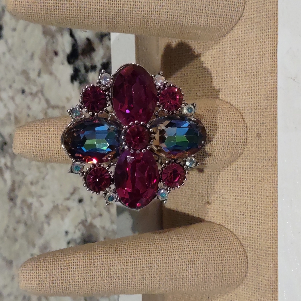 Park Lane Raspberry cocktail ring - Picture 1 of 1